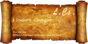 Lindert Csenger névjegykártya